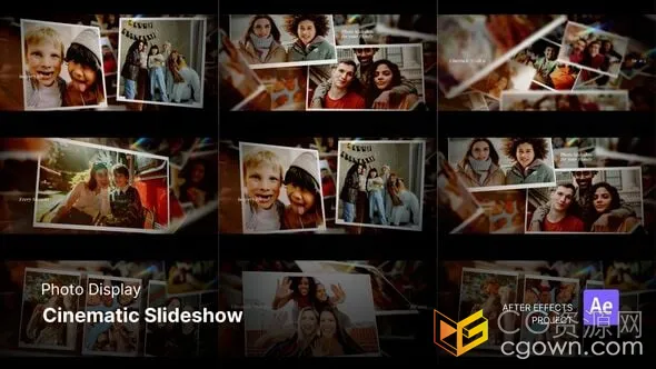 电影幻灯片展示拍立得相片视频相册-AE模板