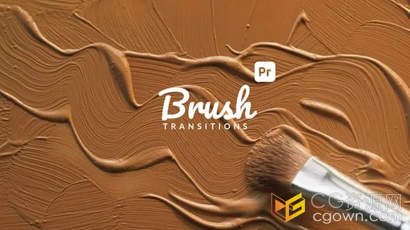 彩色颜料画笔过渡创建时尚而逼真的绘画效果转场-PR模板