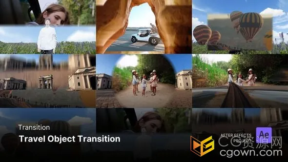 视频画面对象分层动画转场特效过渡-AE模板