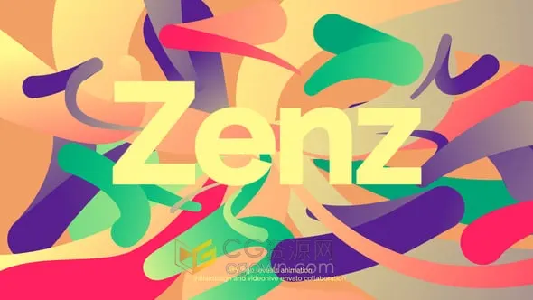 彩色条形MG图形动画卡通视频片头-AE模板