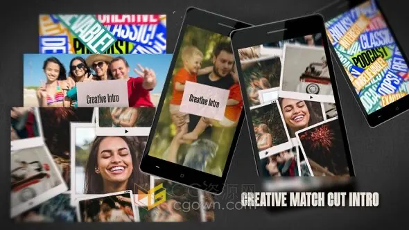 结合创意开场动画与匹配剪辑视频片头AE模板