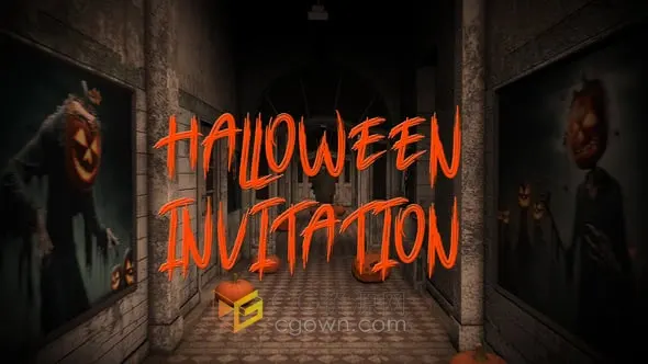 万圣节派对邀请函AE模板Halloween Invitation