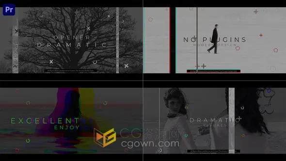 4K分辨率戏剧性纪录片介绍动画视频-PR模板