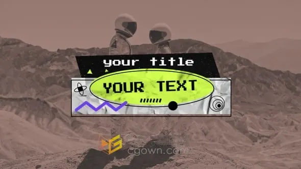 创意铝箔纸动画元素排版标题复古透明胶带效果字幕-PR模板