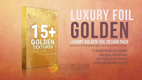 15组豪华金箔闪光纹理系列动画叠加背景素材PR模板