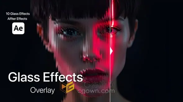 10种预设创意玻璃纹理叠加层效果-AE模板