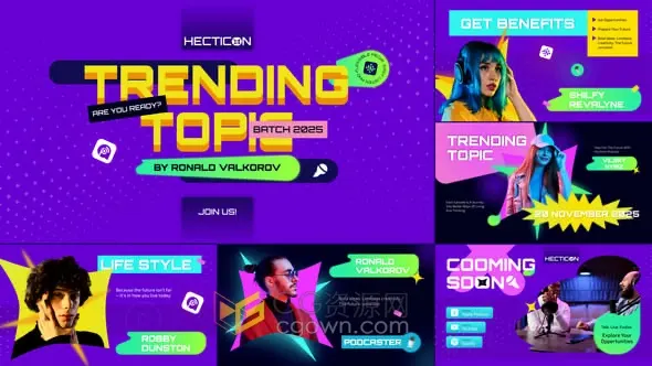 视频博客vlog播主介绍宣传视频-AE模板