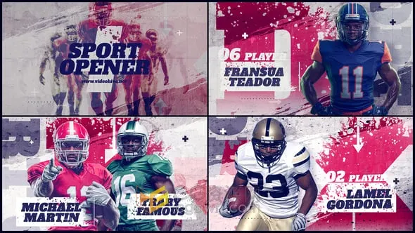 体育运动球员球员介绍宣传开场视频动画-AE模板