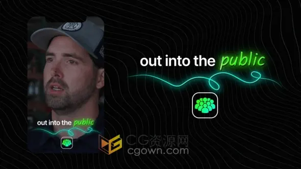 线条元素描边发光效果字幕文本动画-AE模板