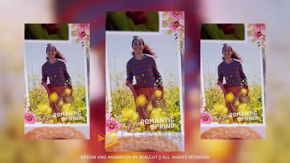 竖屏相册浪漫照片幻灯片短视频动画-AE模板