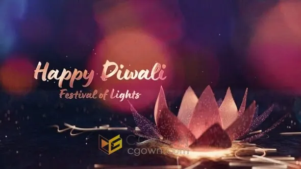 排灯节灯光节宣传介绍标题动画-AE模板