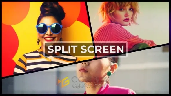 创意滑动分屏动画视频开场宣传片头-AE模板