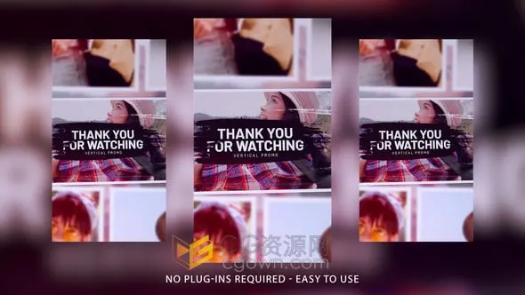 竖屏照片相册动画旅程幻灯片短视频-AE模板