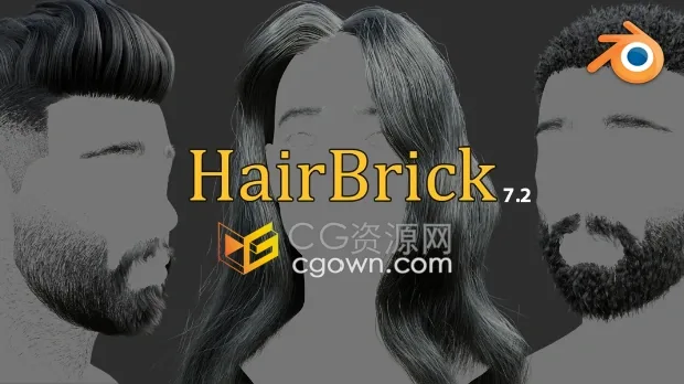 Blender插件Hair Brick Pro V7.1制作头发生成工具