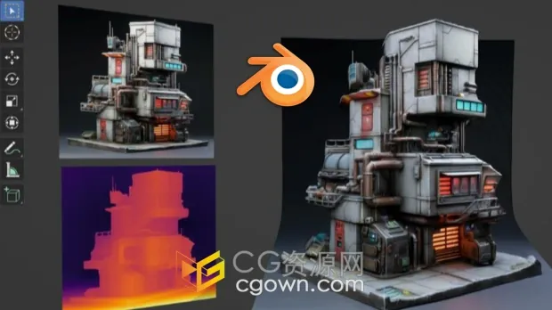 Blender插件zForm V2.4.3深度图和图像转换为3D模型-CG资源网 Blender插件zForm V2.4.3深度图和图像转换为3D模型