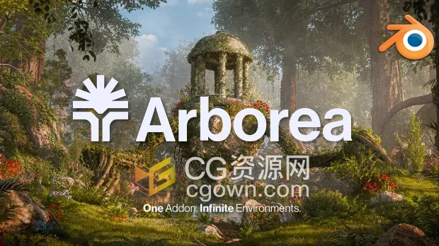 Blender插件Arborea Pro v1.03植物花草树木自然环境资产预设库+视频教程