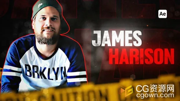 AE模板-定格动画效果冻结帧制作工具动感介绍电影般开场视频