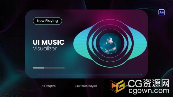 时尚未来感音频频谱动画现代界面UI音乐可视化工具-AE模板