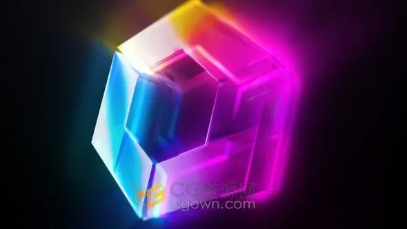 3D霓虹灯玻璃标志动画AE模板免费下载