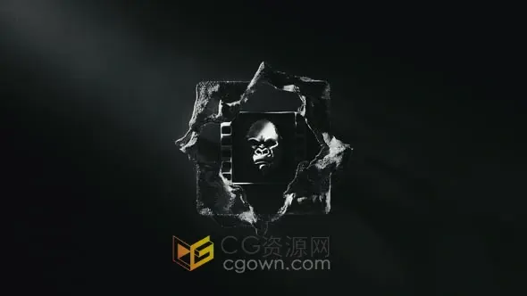 逼真金属材质微粒旋转电影粒子标志展示动画-AE模板