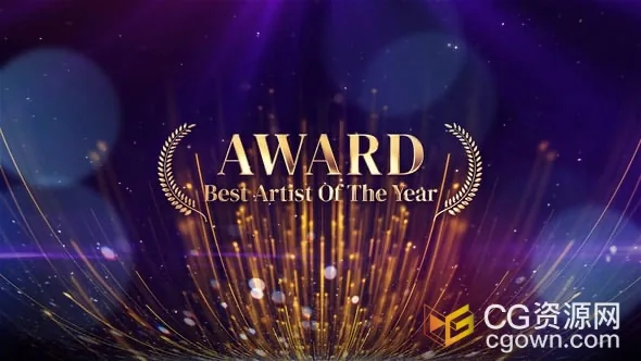 大气闪耀金色粒子轨迹动画时尚晚会颁奖典礼包装-AE模板