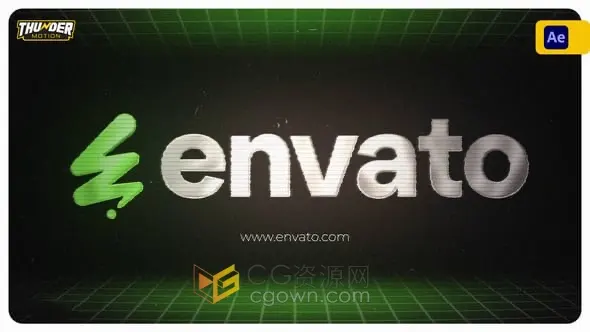 80年代復古波美學品牌形象LOGO動畫視頻片頭-AE模板