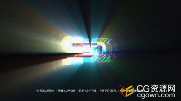 闪亮光泽Glitch标志开场白企业品牌LOGO动画-AE模板