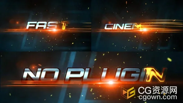 AE视频模板免费下载动作电影快速预告片标题