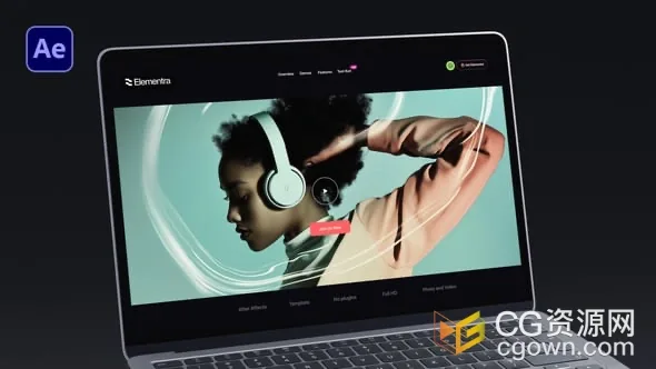 AE模板-笔记本电脑动画模型演示网页设计应用宣传片