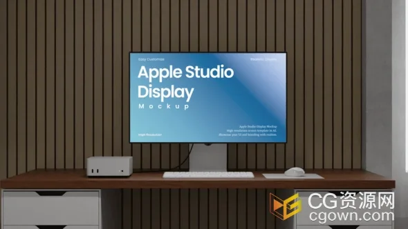 苹果一体机显示器模型网站演示数字产品演示-AE模板