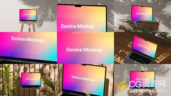 设备模型笔记本电脑演示AE模板适用网站产品宣传应用介绍