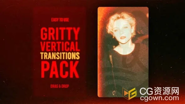 邋遢污垢涂鸦纹理与漏光过渡火焰闪烁和毛刺垂直过渡-AE模板