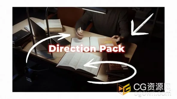 24个手绘箭头元素创意草图突出显示箭头方向动画-PR模板