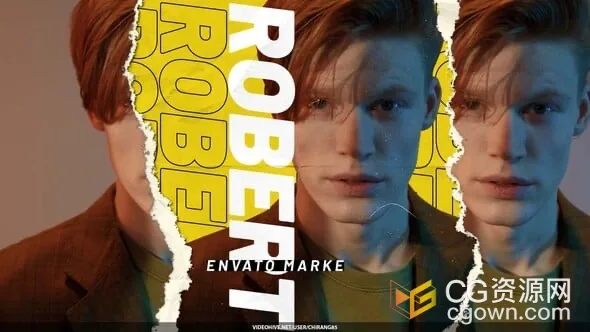 纸张撕裂定格画面介绍视频AE模板下载