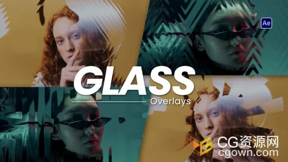 玻璃效果叠加透明光反射视频特效-AE模板下载