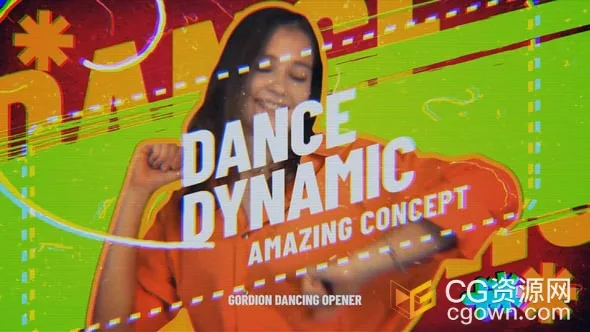 充满活力故障定格动画舞蹈开场曲态音乐宣传视频-AE模板