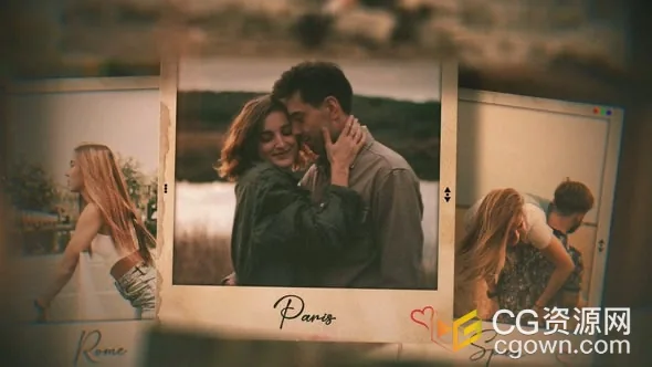复古温馨照片幻灯片动画视频相册-AE模板