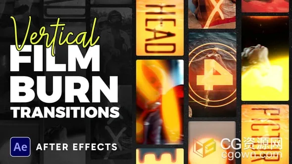 复古风格18个垂直胶片刻录过渡包括音效-AE模板