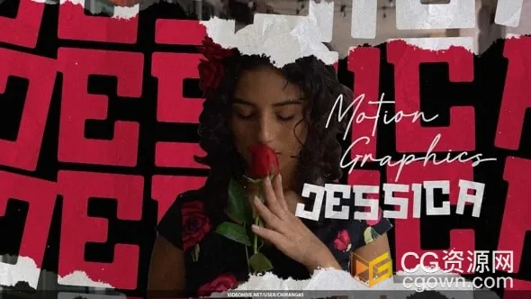 AE模板-拼贴元素皱巴巴的胶带元素冻结框效果开场视频