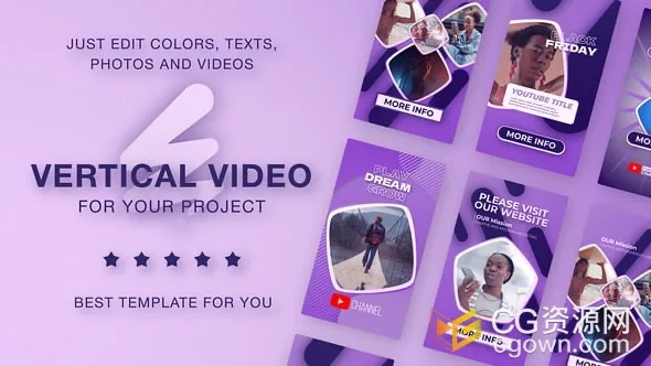 垂直设计现代优雅风格咖啡店高级餐厅婚礼旅行等主题宣传短视频-AE模板