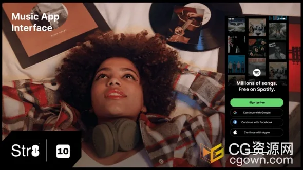 AE模板-音乐应用程序界面弹出音频播放器音乐APP