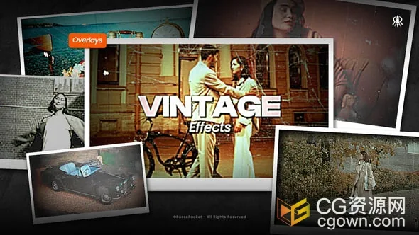 复古颗粒感屏闪刮痕经典优雅仿旧胶片滤镜合成效果-AE模板