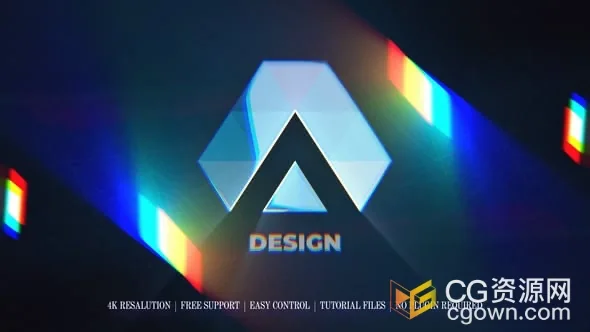 明亮光泽公司品牌LOGO扫光效果片头动画-AE模板