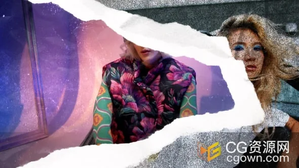 大胆而时尚的剪纸效果过渡褶皱纸张拼贴动画剪纸定格动画-AE模板