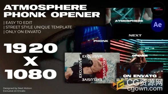 AE模板-节奏感体育运动DJ音乐会派对预告视频快速动态开场