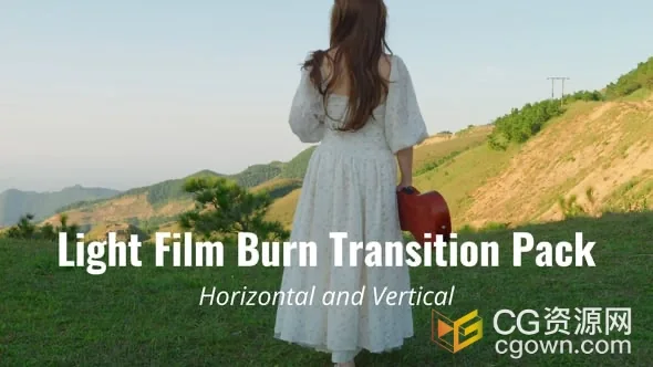 20光晕胶片烧焦视频转场动画4K分辨率AE模板Light Film Burn Transition