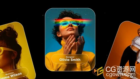 轮播幻灯片动画时尚作品展示产品照片幻灯片-AE模板