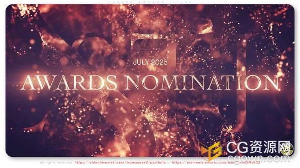 4K分辨率颁奖典礼盛大活动晚会豪华金色标题宣传视频-AE模板