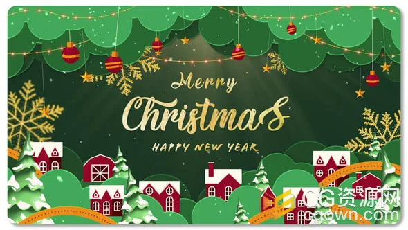 简单实用圣诞电子贺卡2025圣诞节日祝福片头AE模板