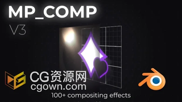 Blender插件MP_Comp V3.0.0后期合成器特效预设